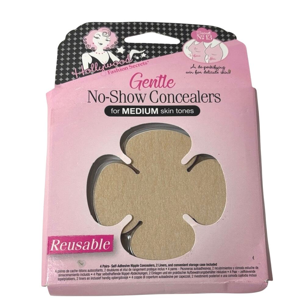 Hollywood Fashion Secrets No Show Concealers Medium Reusable Nipple Covers NIB